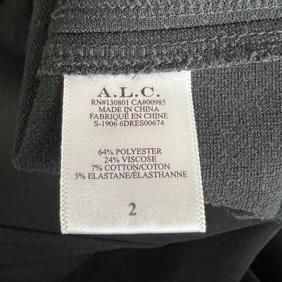 A.L.C. Women’s Elaine Black Empire Waist Cap Sleeve Black Mini Shift Dress Sz 2 - Picture 9 of 12